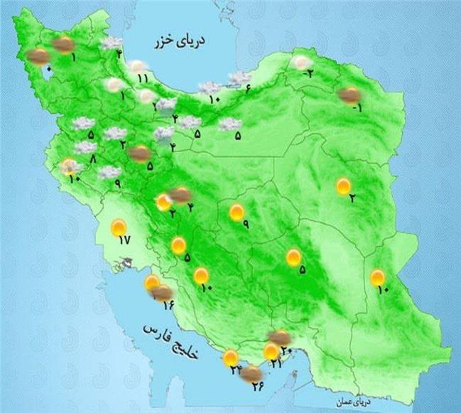 امروز در کدام استان ها برف می بارد؟ +نقشه هواشناسی