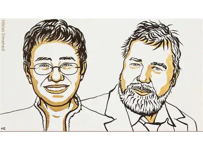 ۲ خبرنگار، برندگان جایزه صلح نوبل امسال